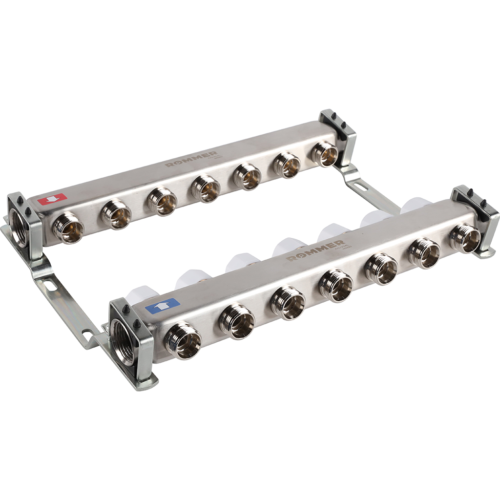 Коллектор из нержавеющей стали без расходомеров ROMMER 7 выходов, RMS-3200-000007