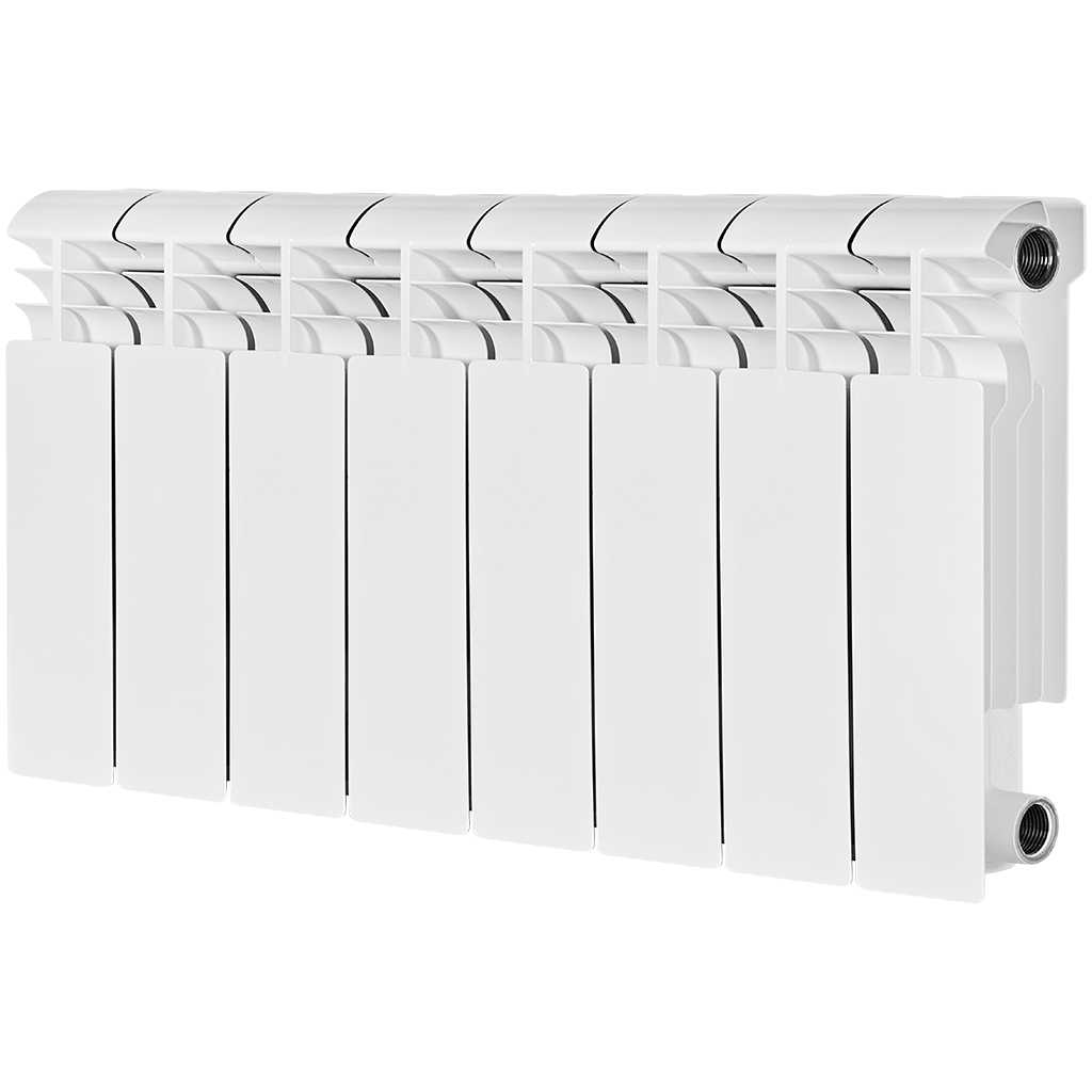 Радиатор биметаллический STOUT VEGA 200 8 секций боковое подключение (белый RAL 9016), SRB-1310-020008