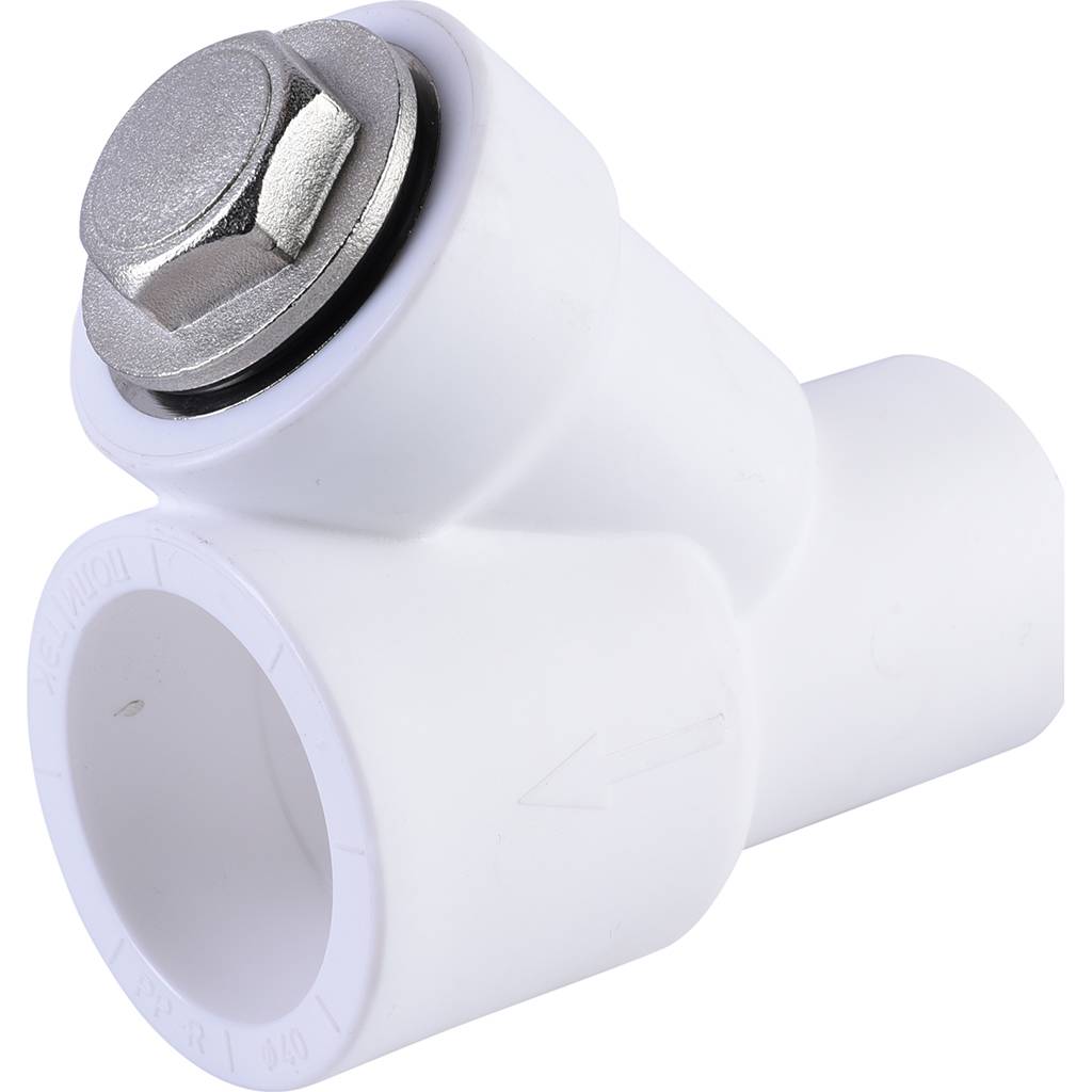 Фильтр Политэк d=40 для полипропиленовых труб под сварку (ВН-НР) (цвет белый), 9100314001