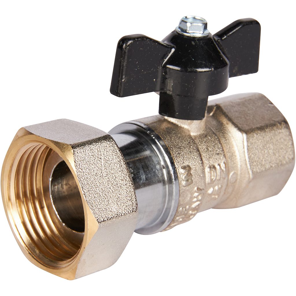 Кран шаровой STOUT 3/4x1 с накидной гайкой, ВР/накидная гайка, ручка бабочка, SVB-0009-002025