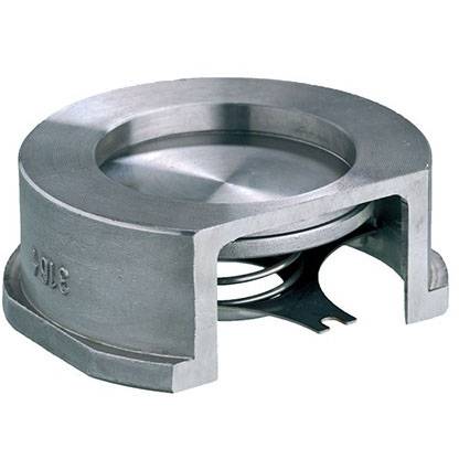 Клапан обратный пружинный ZETKAMA 275I Ду20 Ру40 межфланцевый из нерж. стали, 275I020E51