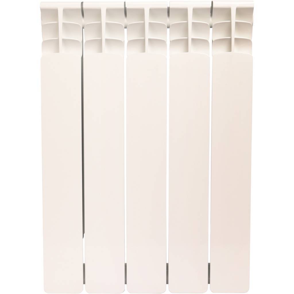 Радиатор биметаллический STOUT Space 500 5 секций боковое подключение RAL9016