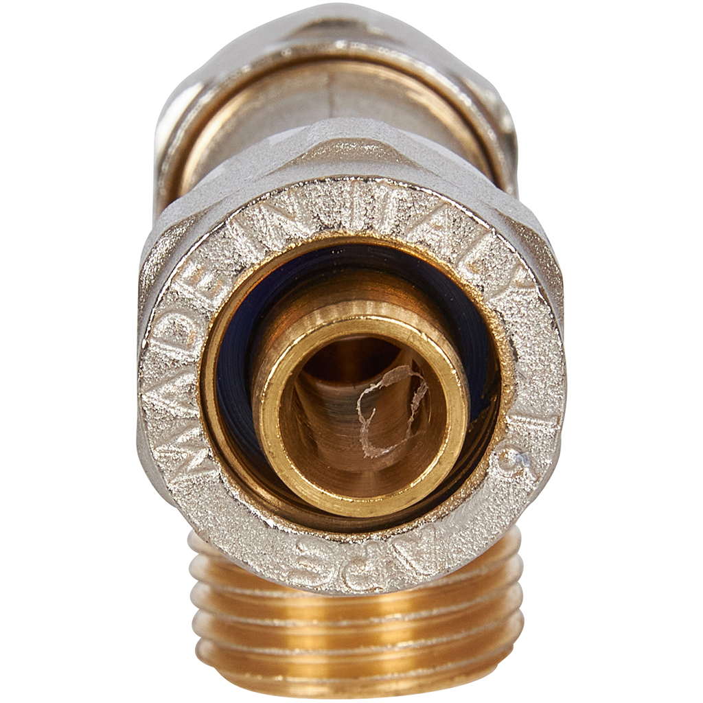 Тройник-переходник STOUT с наружной резьбой 1/2 х16 для металлопластиковых труб винтовой, SFS-0011-001216