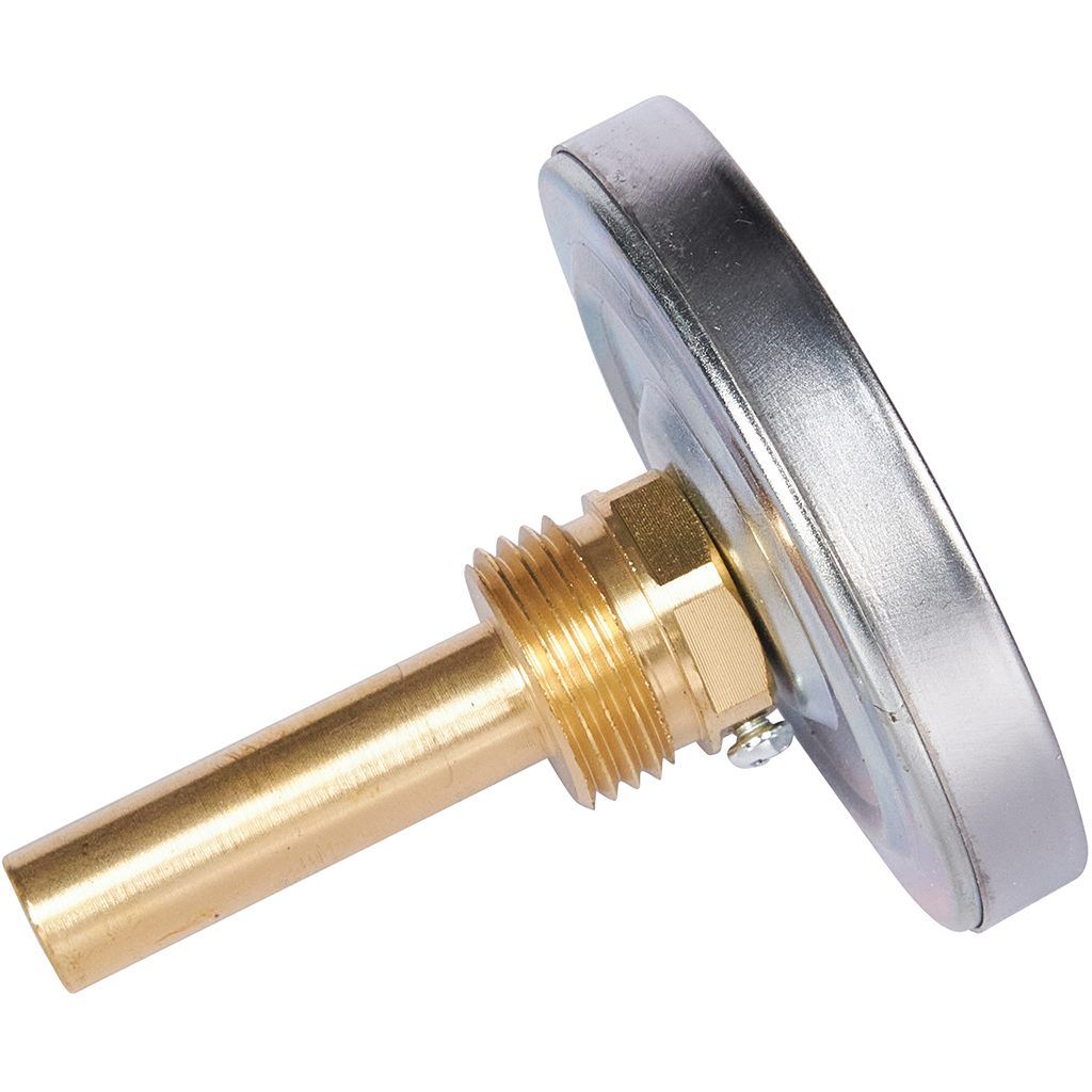 Термометр биметаллический ROMMER 63 мм 120 градусов с погружной гильзой 50 мм 1/2