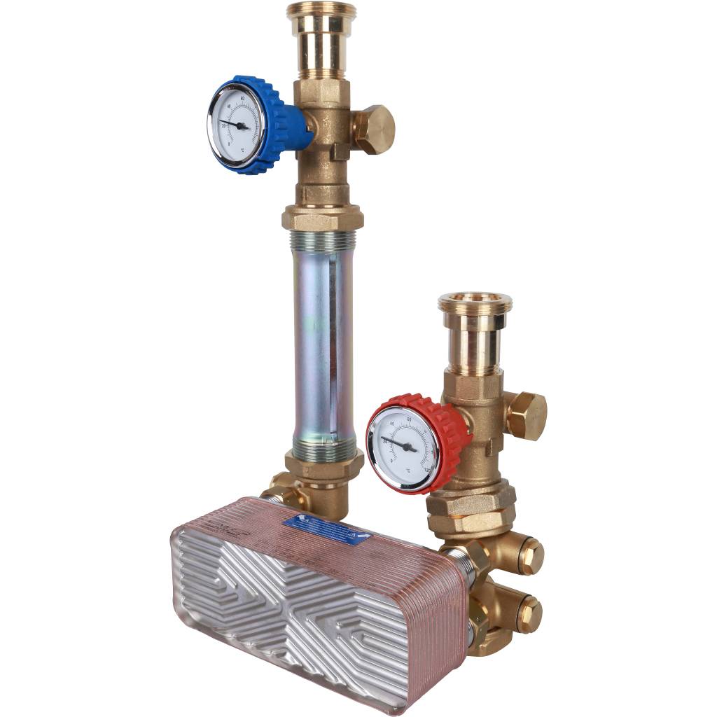 Насосная группа STOUT SDG-0038 с теплообменником 28 пластин, без насоса в теплоизоляции, SDG-0038-282501