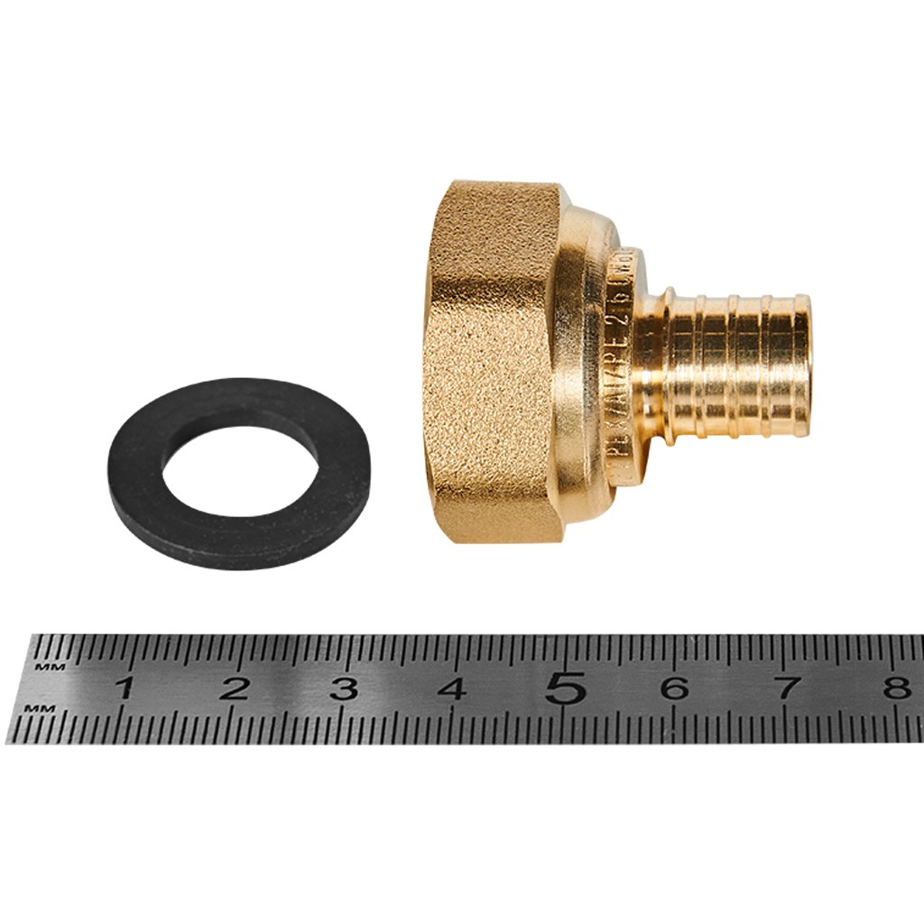 Переходник с накидной гайкой ROMMER 16xG 3/4 для труб из сшитого полиэтилена аксиальный