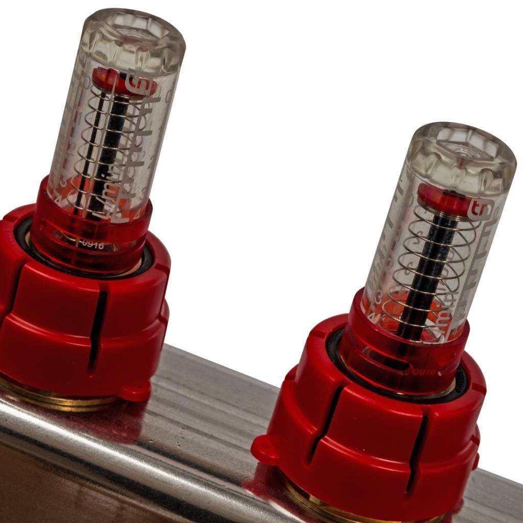 Коллектор из нержавеющей стали в сборе с расходомерами STOUT 12 выходов