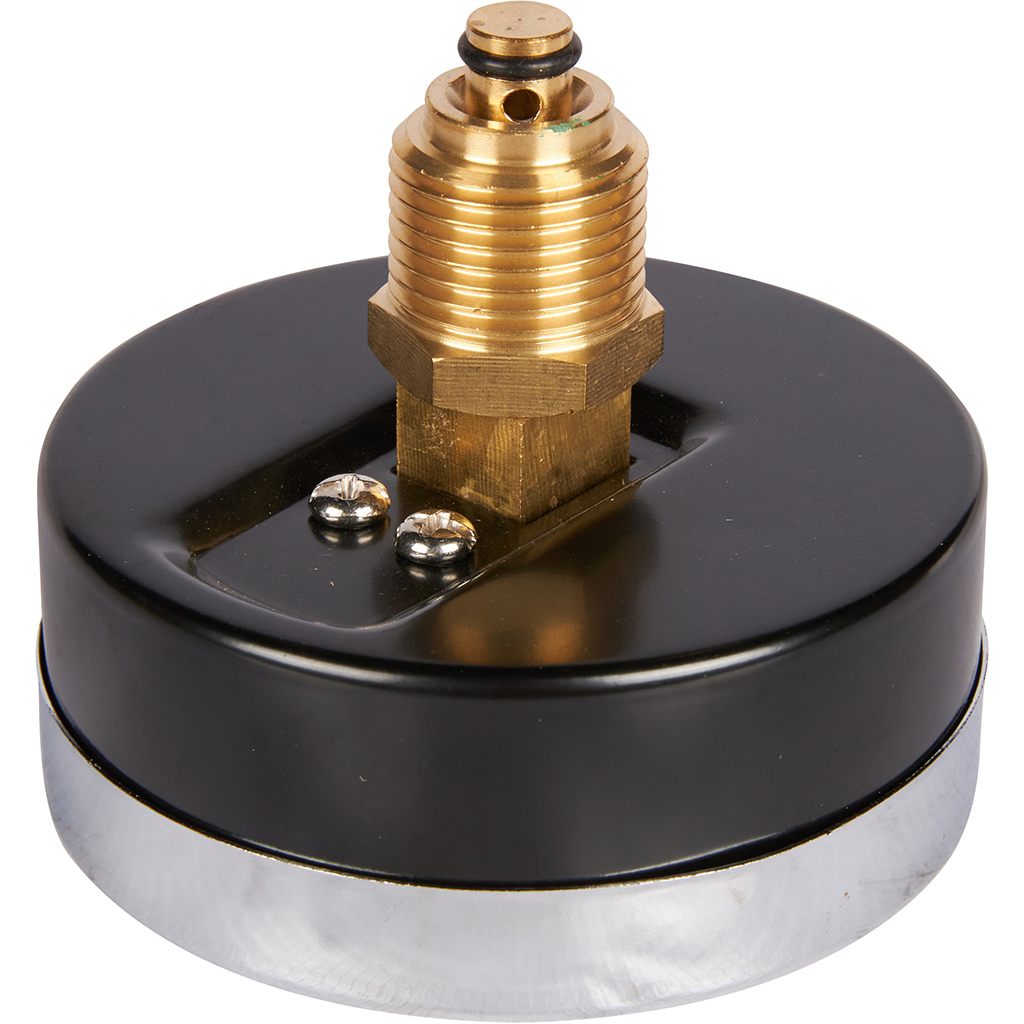 Термоманометр аксиальный ROMMER 80 мм 120 градусов в комплекте с автоматическим запорным клапаном 1/2