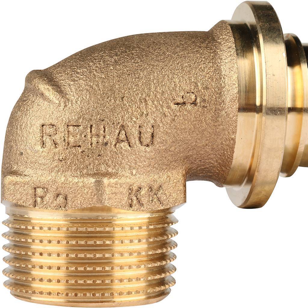 Угольник-РЕХАУ RAUTITAN переходник с наружной резьбой 32-R 1 RX+ для труб из сшитого полиэтилена аксиальный