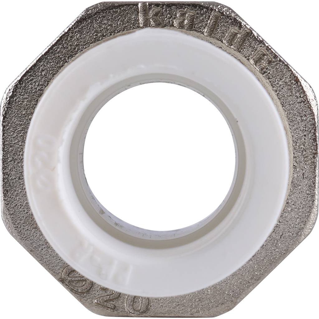 Муфта разъемная Kalde с наружной резьбой 20х1/2 для полипропиленовых труб под сварку (цвет белый)