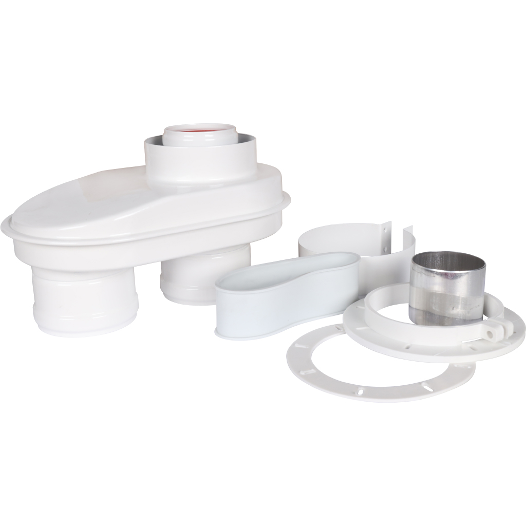 Адаптер моноблочный универсальный традиционный ROMMER переход на двухтрубную систему D80/80 (Литой) (кроме Immergas и Navien Deluxe 75/100), RCA-8080-250002