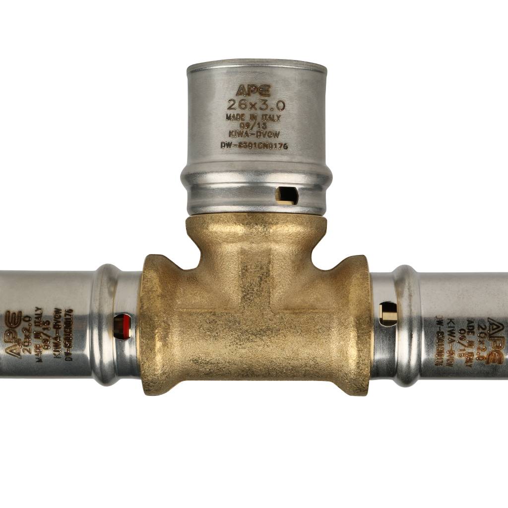 Тройник переходной STOUT 20х26х20 для металлопластиковых труб прессовой, SFP-0005-202620