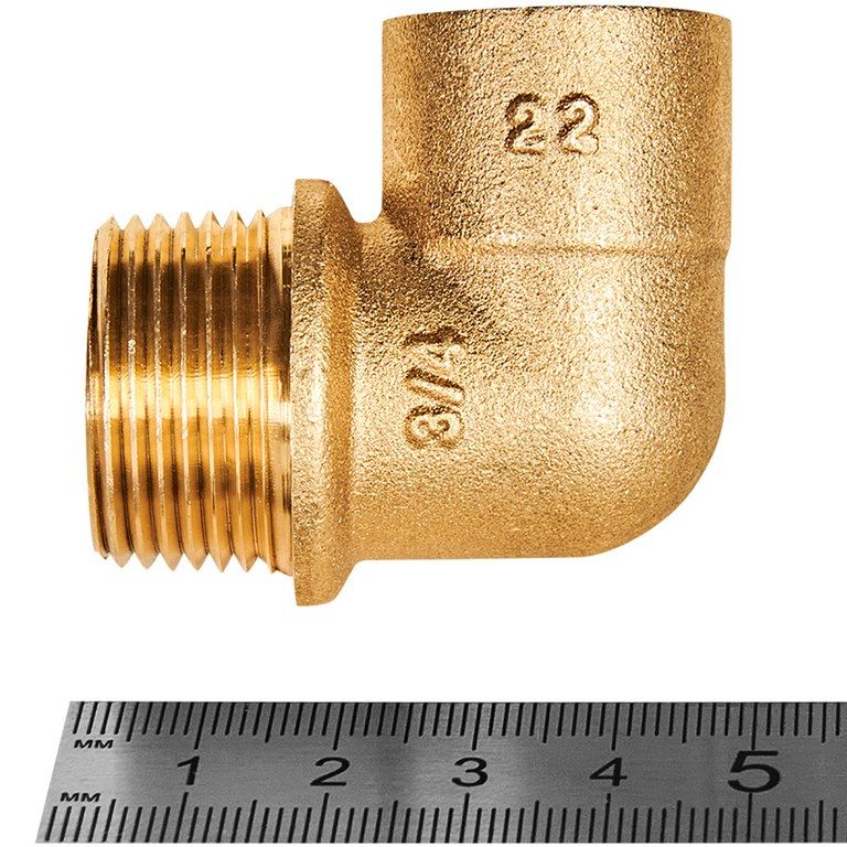 Угловой переход JINTIAN ВП-НР 22x3/4 из латуни под пайку JT-140922234