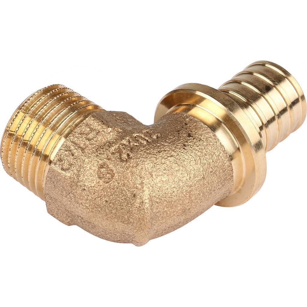 Угольник-переходник РЕХАУ RAUTITAN с наружной резьбой 20-R 1/2 RX+ для труб из сшитого полиэтилена аксиальный, 14563481001