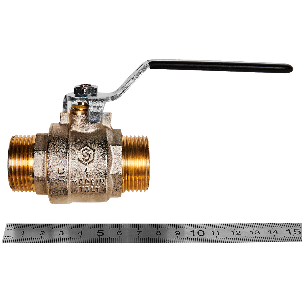 Кран шаровой полнопроходной STOUT НР/НР ручка рычаг 1