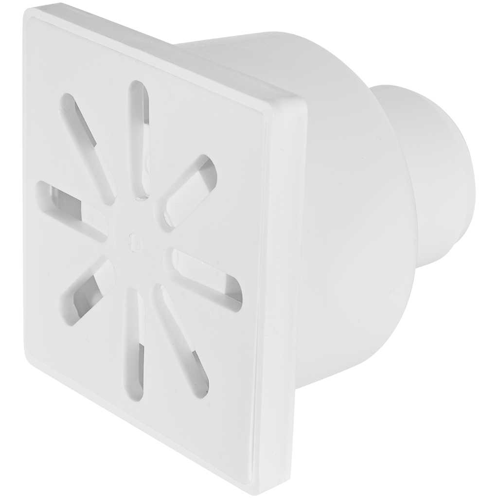 Трап нерегулируемый, прямой Sinikon пластиковая решетка 100*100 (Белый) D 50