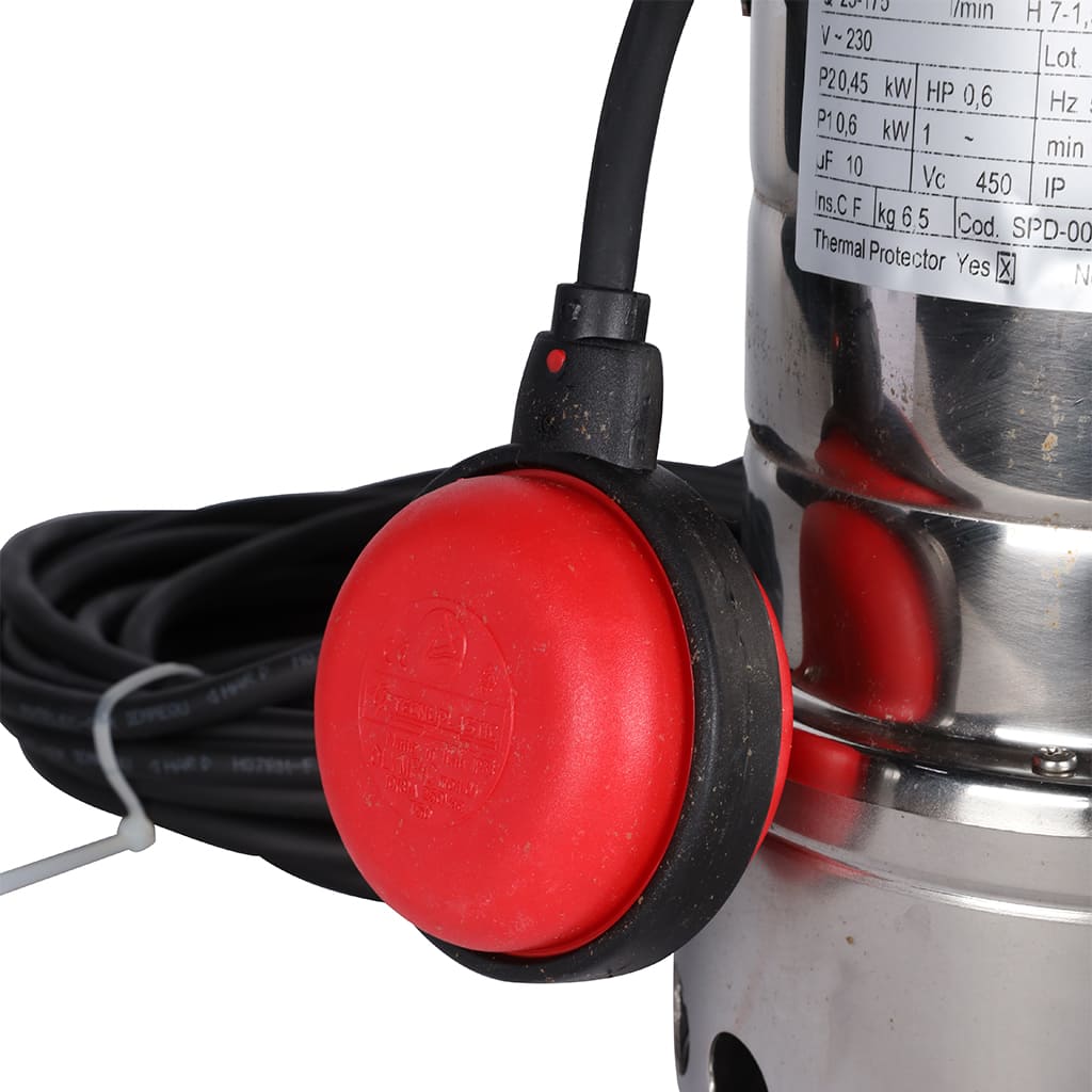Насос дренажный STOUT с поплавком, кабель 10 м, 230V, Q=175 л/мин, H=7,5 м, SPD-0002-200450
