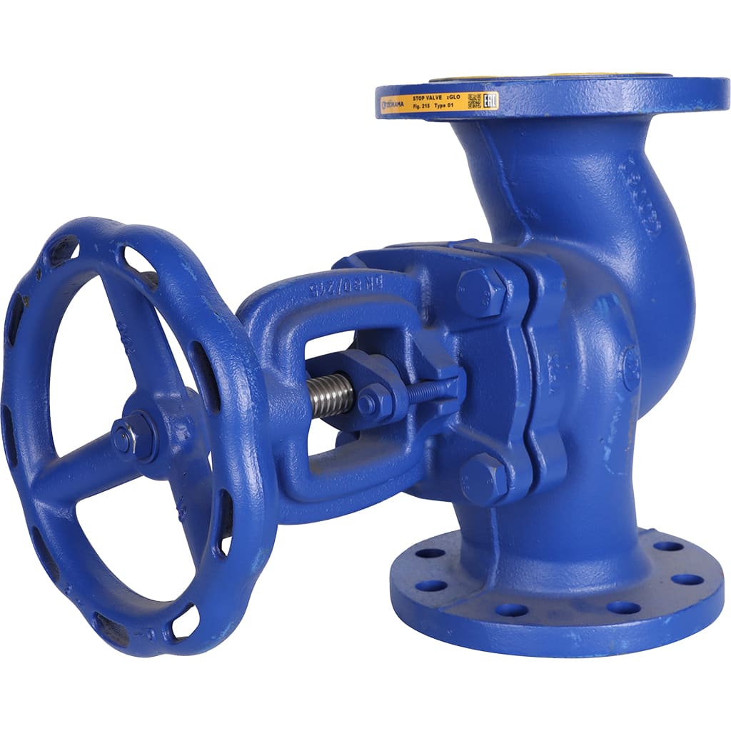 Клапан запорный ZETKAMA 215A Ду80 Ру16 фланцевый из чугуна, 215A080C01