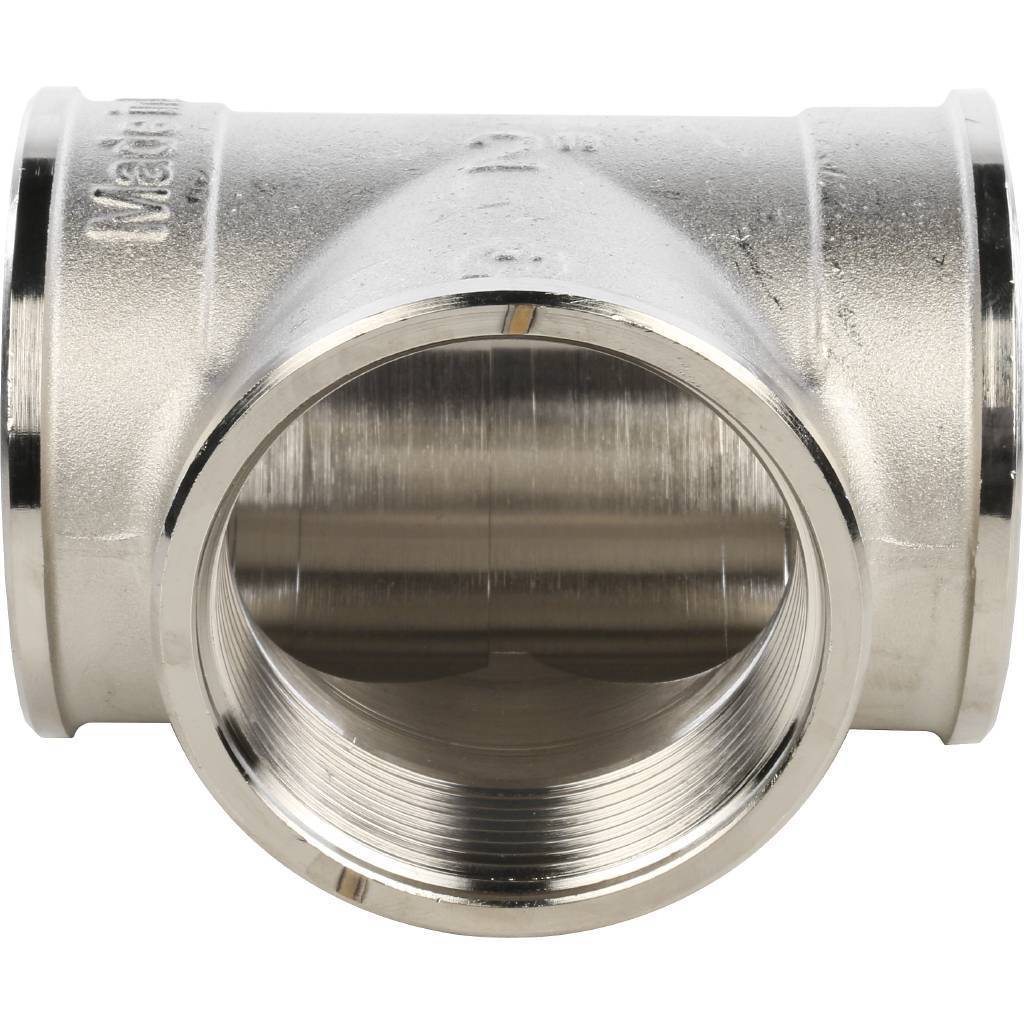 Тройник STOUT ВВ никелированный 2, SFT-0020-000002