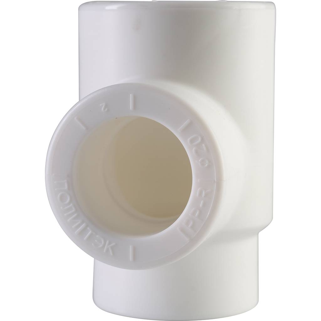 Тройник переходной Политэк 25х20х20 для полипропиленовых труб под сварку (цвет белый), 9300252020