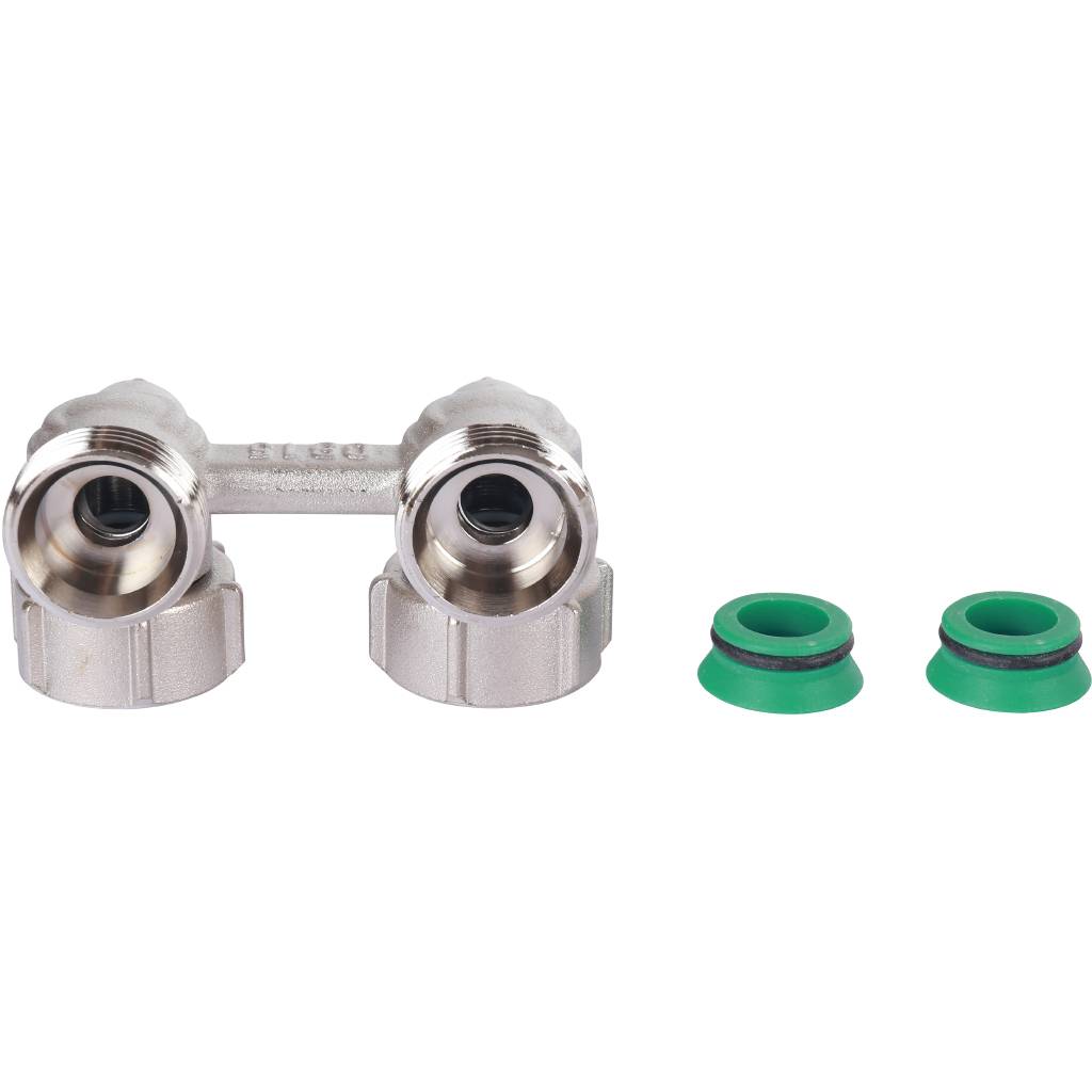 Узел подключения Meibes панельных радиаторов Тип E2/50 угловой, 3/4 BPx3/4 HP, F10016