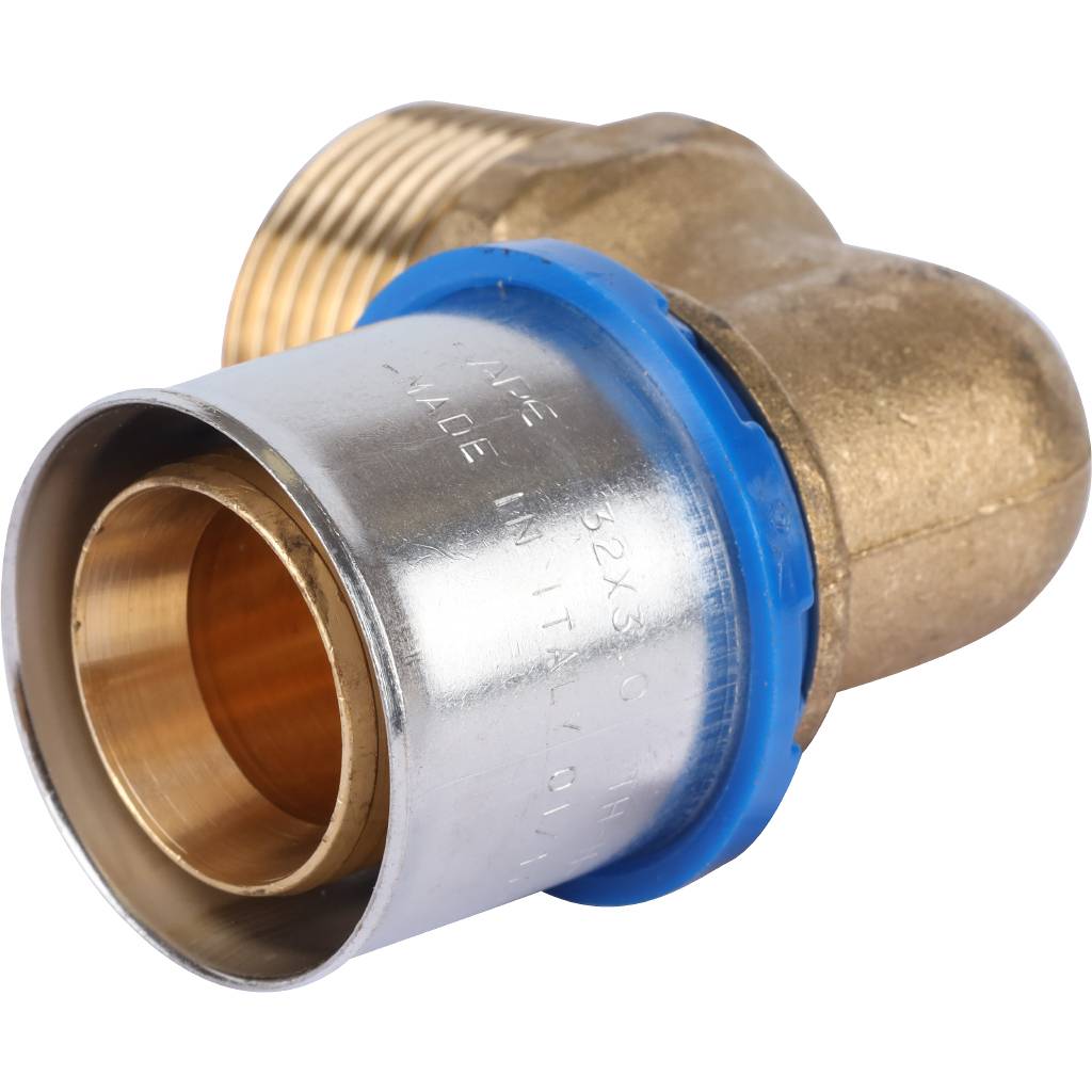 Угольник-переходник APE с наружной резьбой 1 х32 для металлопластиковых труб прессовой, ARL3010400