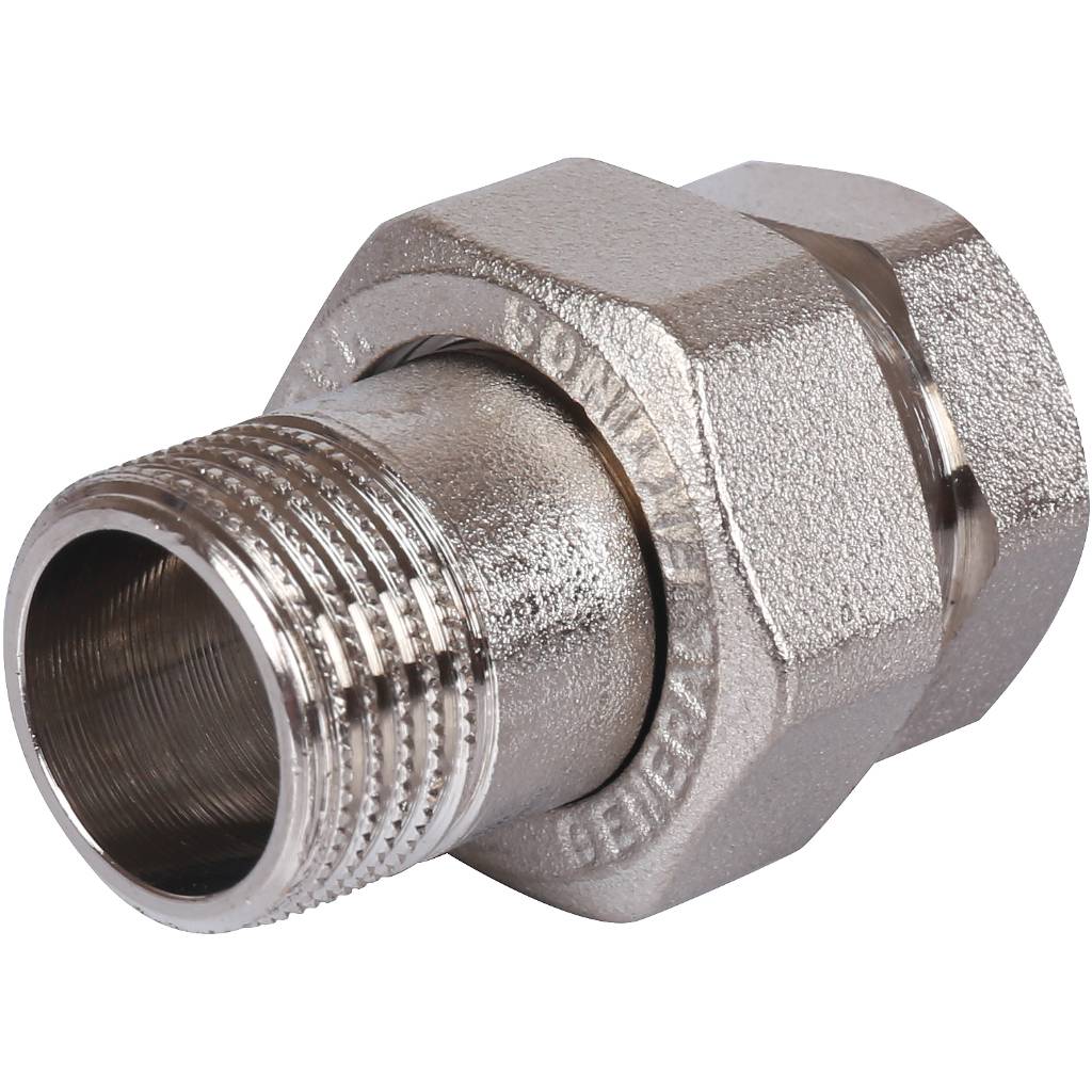 Разъемное соединение STOUT американка ВН 1/2 никелированное, уплотнение под гайкой по плоскости, SFT-0045-000012