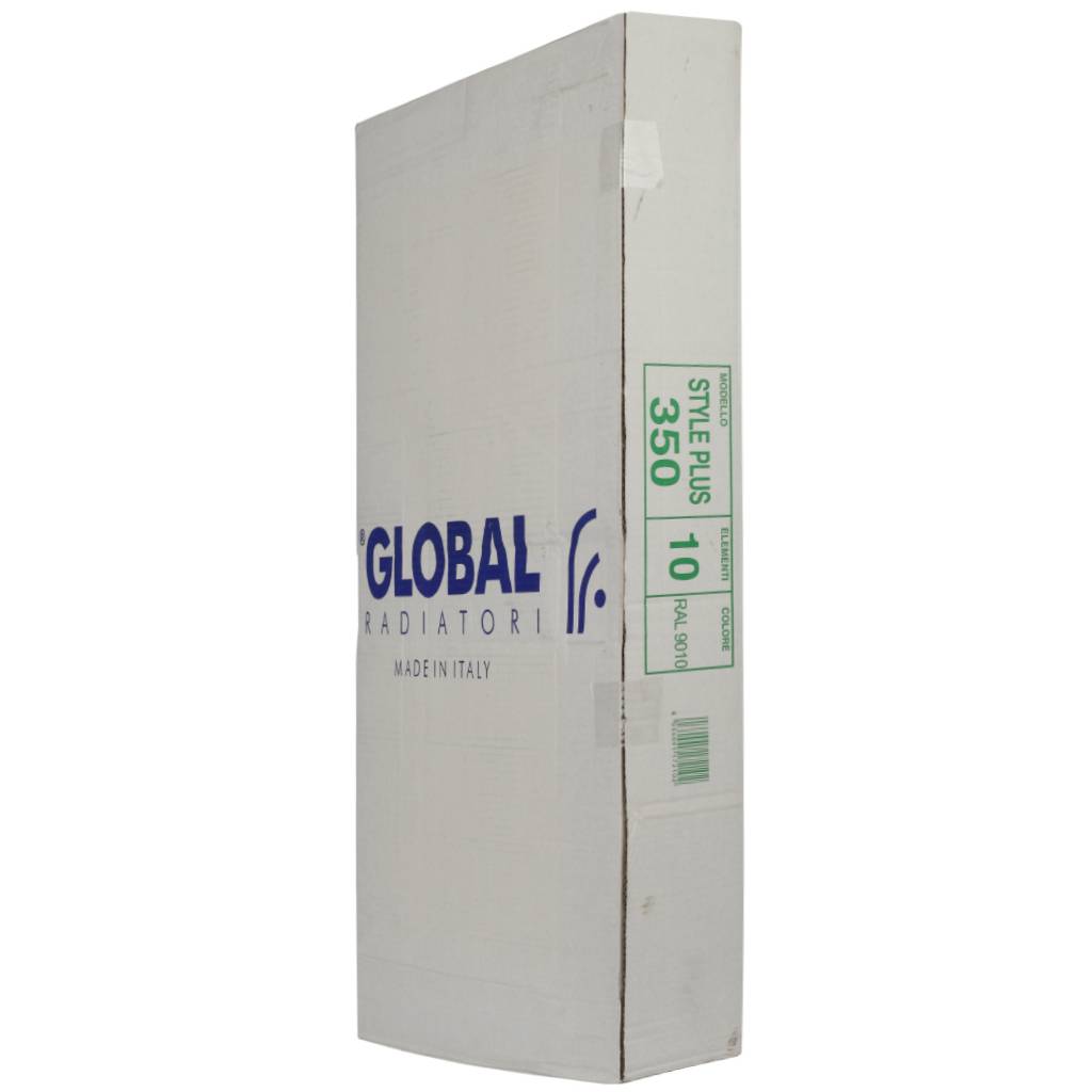 Радиатор биметаллический Global STYLE PLUS 350 10 секций боковое подключение (белый RAL 9010), STP03501010