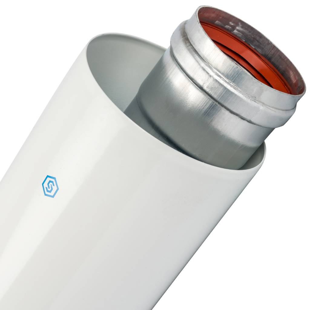 *SCA-6010-000500 STOUT Элемент дымохода  DN60/100 труба коаксиальная 500 мм п/м, уплотнения и хомут в комплекте, SCA-6010-000500