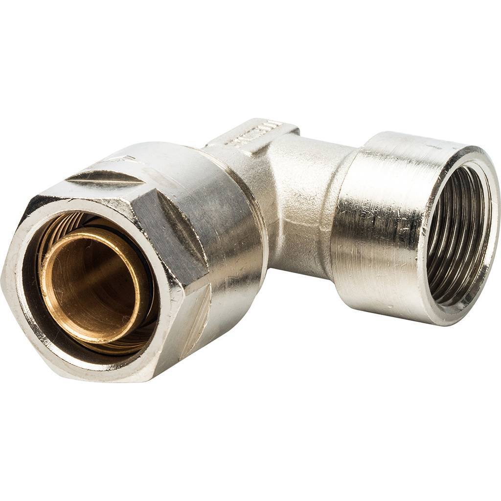 Угольник 90 с внутр.резьбой Prandelli Multyrama (26х3,0х3/4) для металлопластиковых труб винтовой, 103.04.12.6