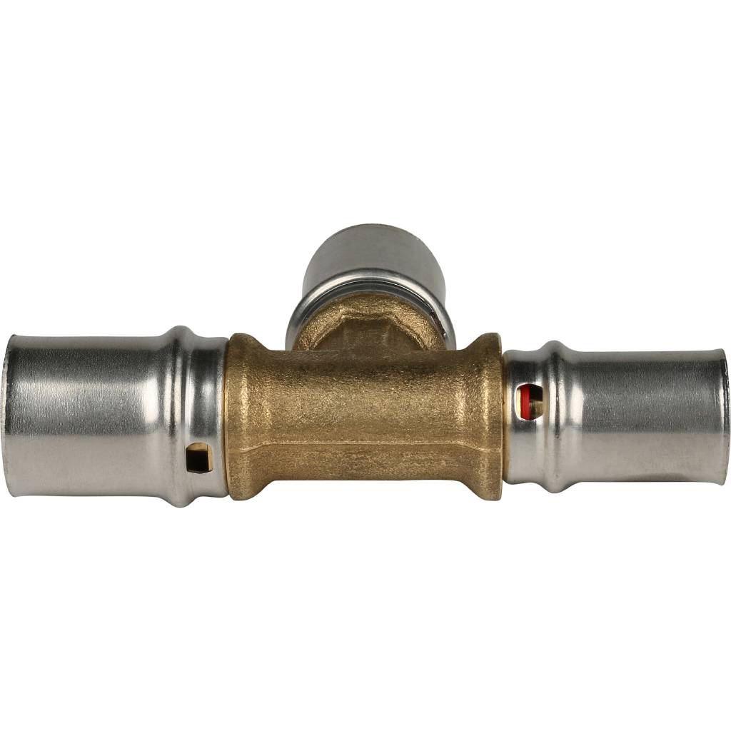 Тройник переходной STOUT 20х20х16 для металлопластиковых труб прессовой, SFP-0005-202016