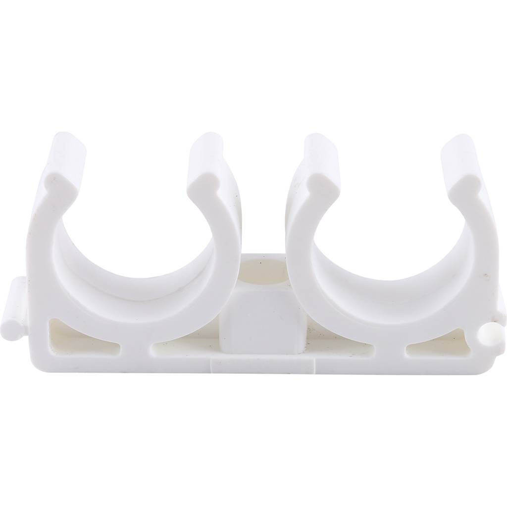 Двойное крепление Kalde d=25 для полипропиленовых труб под сварку (цвет белый)