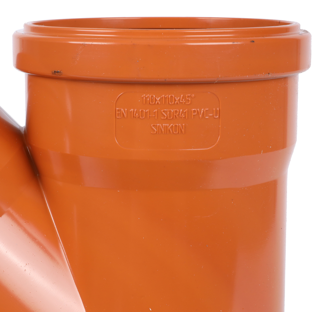 Тройник Sinikon НПВХ D110x110x45° для наружной канализации, 20300.R.B
