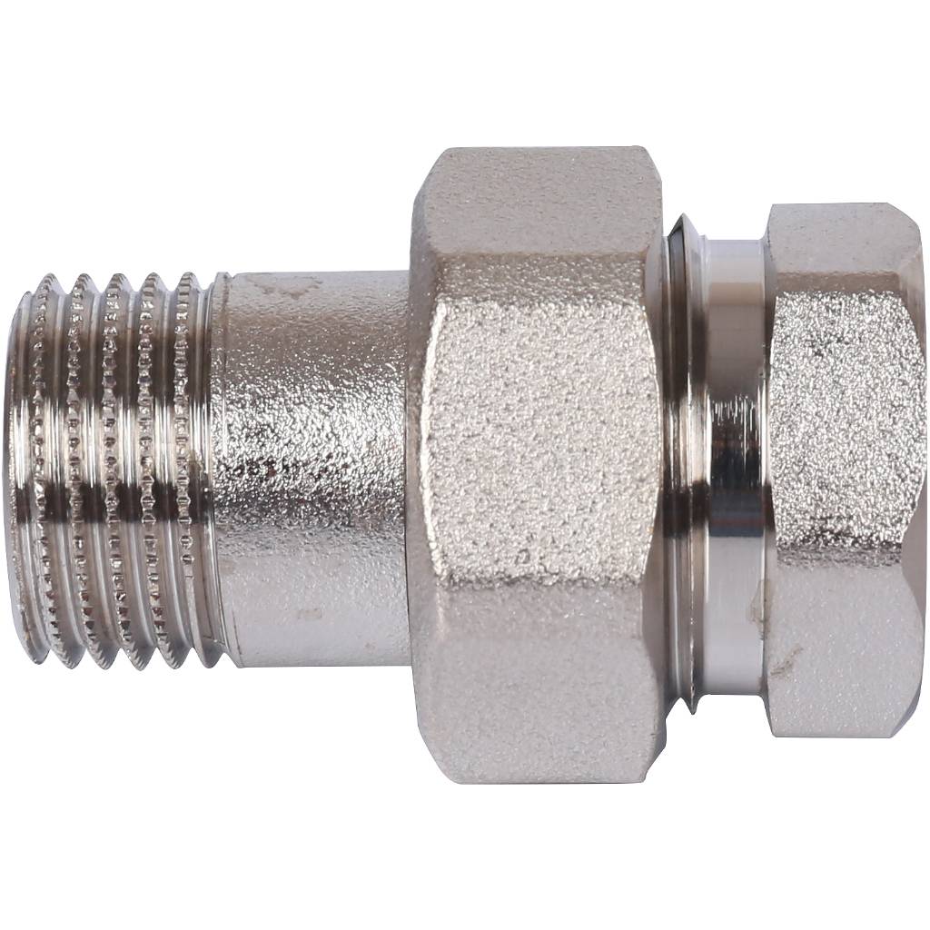 Разъемное соединение STOUT американка ВН 1/2 никелированное, уплотнение под гайкой по плоскости, SFT-0045-000012