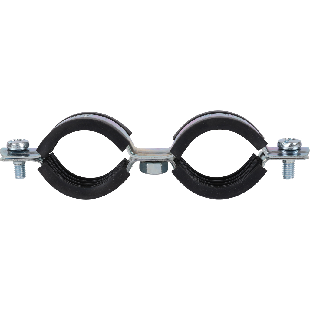 Комплект двойной хомут для труб STOUT хомут+шпилька шуруп +дюбель пластиковый 1 (32-35), SAC-0020-200001