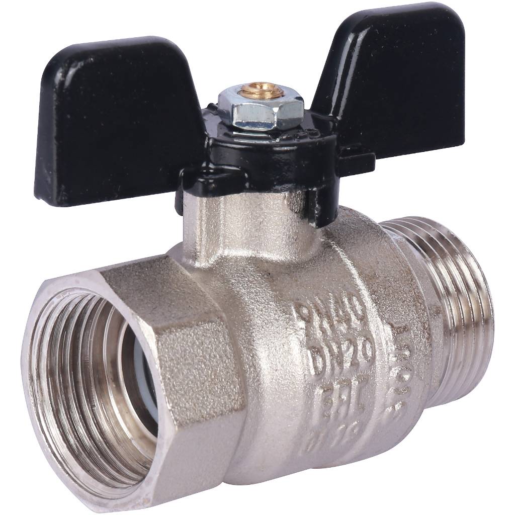 Кран шаровой стандартнопроходной STOUT SVB ВР/НР, ручка бабочка 3/4