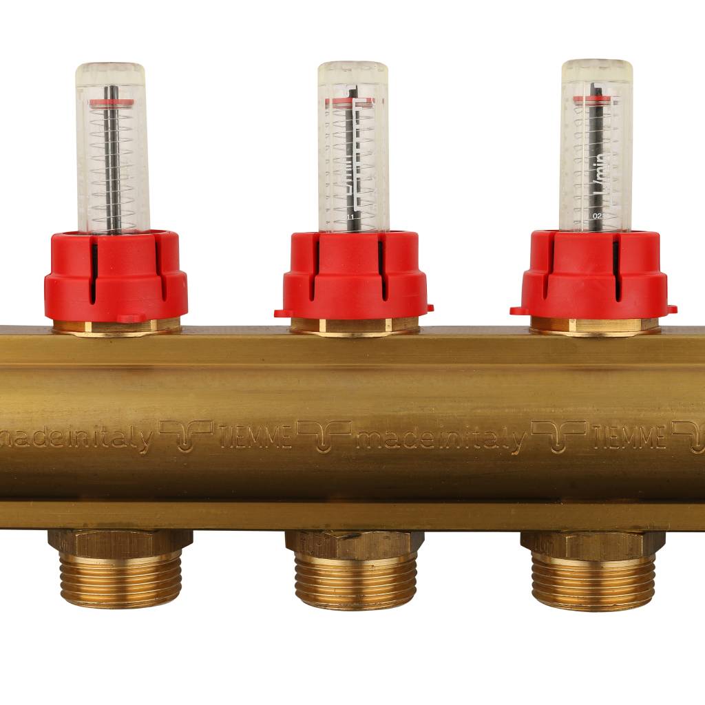 Коллектор в сборе с расходомерами на 11 выходов TIEMME 1х3/4 ЕК, 3870024(3871G060511)