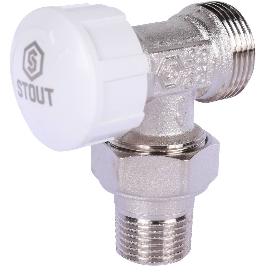 Клапан термостатический угловой STOUT 1/2 х 3/4 ЕК, SVT-0002-100015