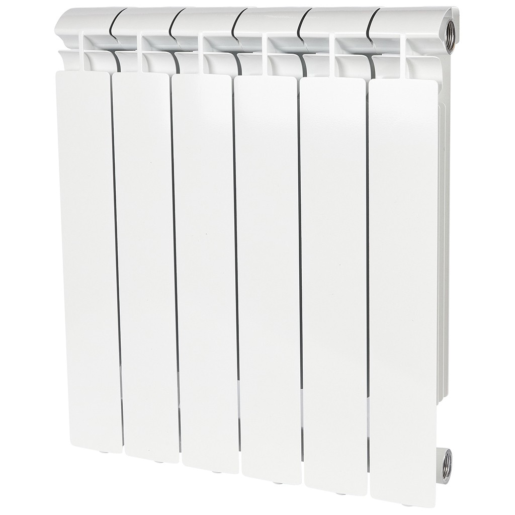 Радиатор алюминиевый STOUT ALPHA 500 6 секций боковое подключение (белый RAL 9016), SRA-2310-050006