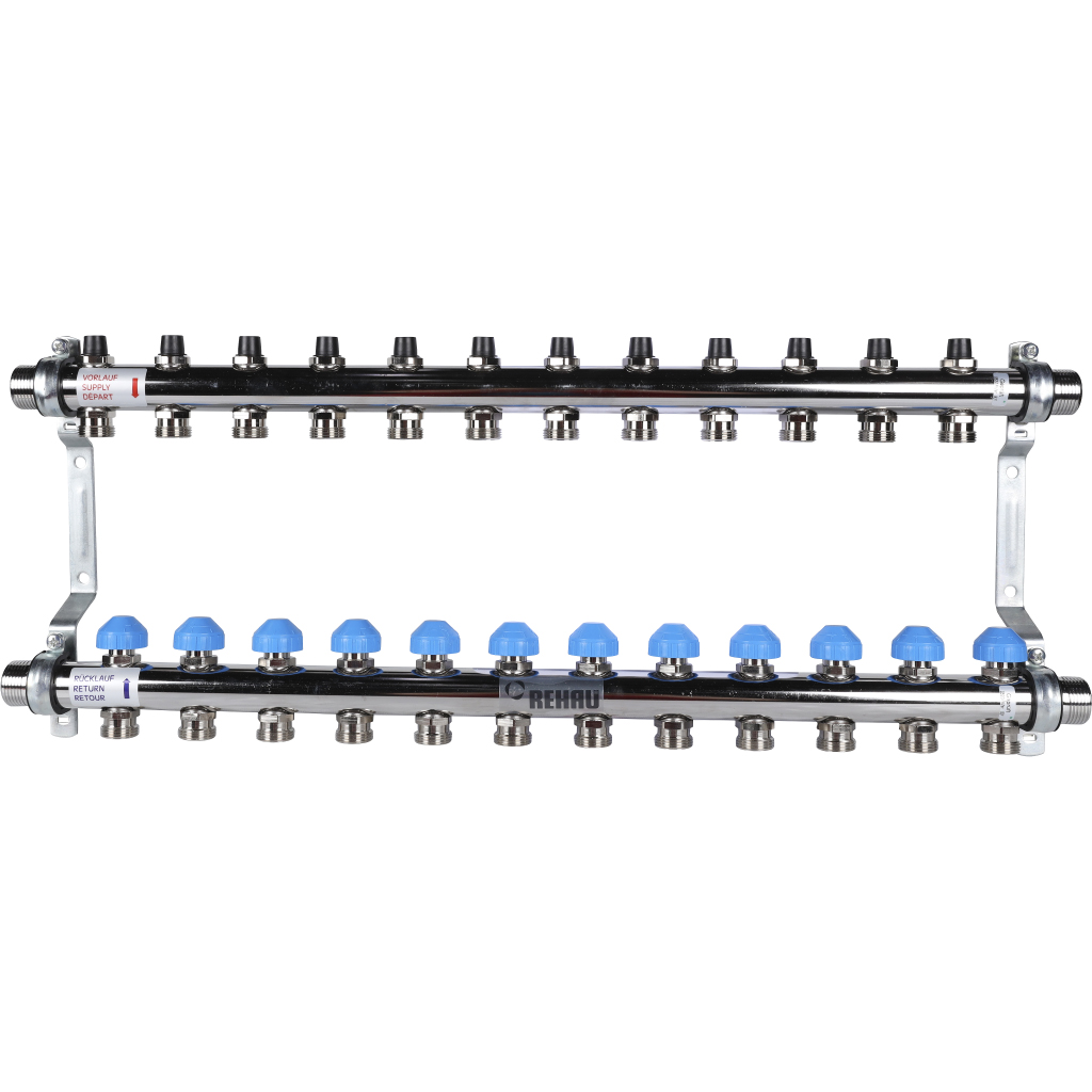 Распределительный коллектор РЕХАУ HKV на 12 контуров (нерж .сталь)