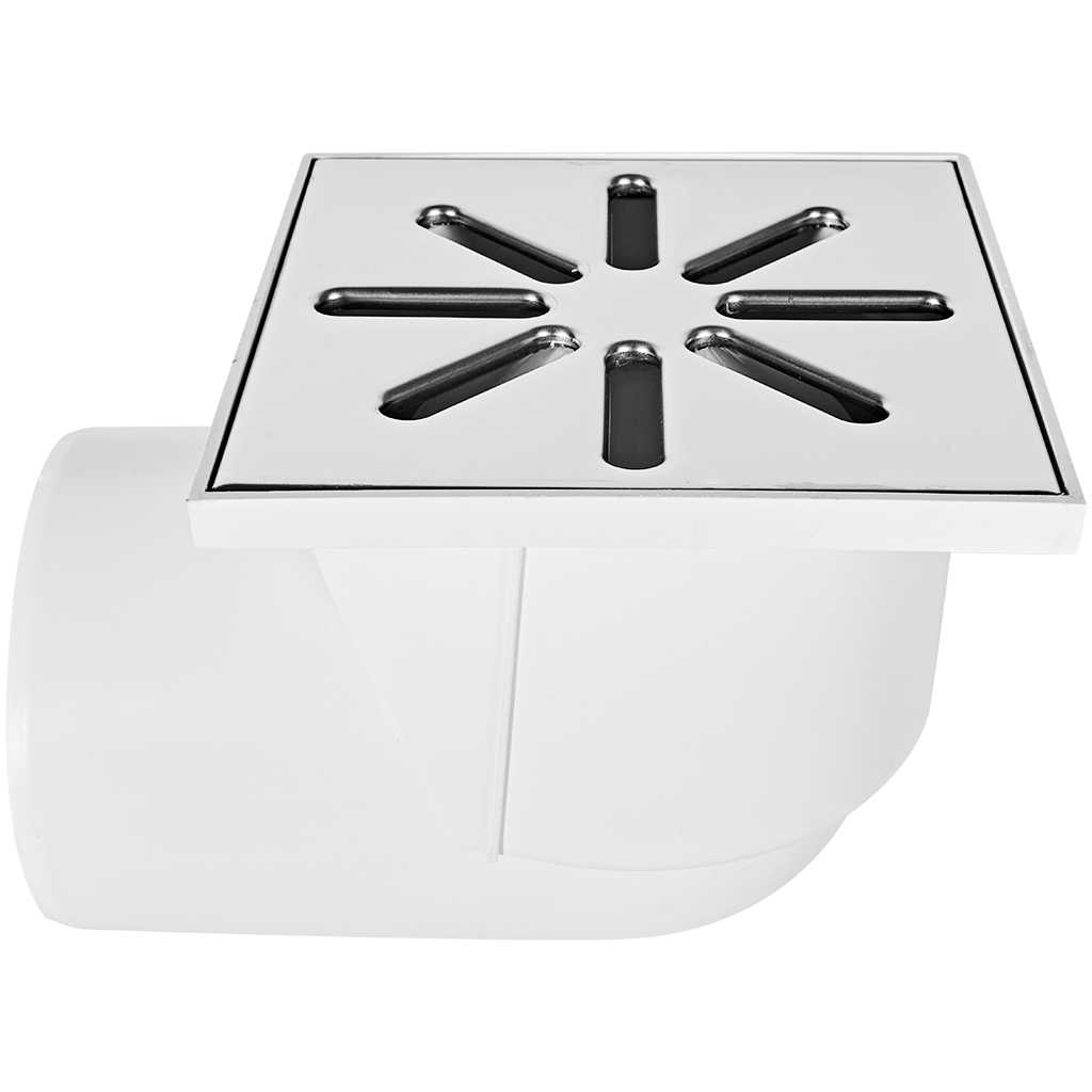 Трап нерегулируемый, боковой Sinikon металлическая решетка 150*150 (Белый) D110, 15.B.110.N.M.B