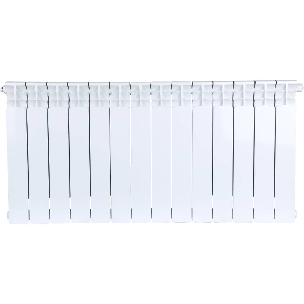 Радиатор биметаллический STOUT Space 500 14 секций нижнее правое подключение RAL9016, SRB-0320-050014