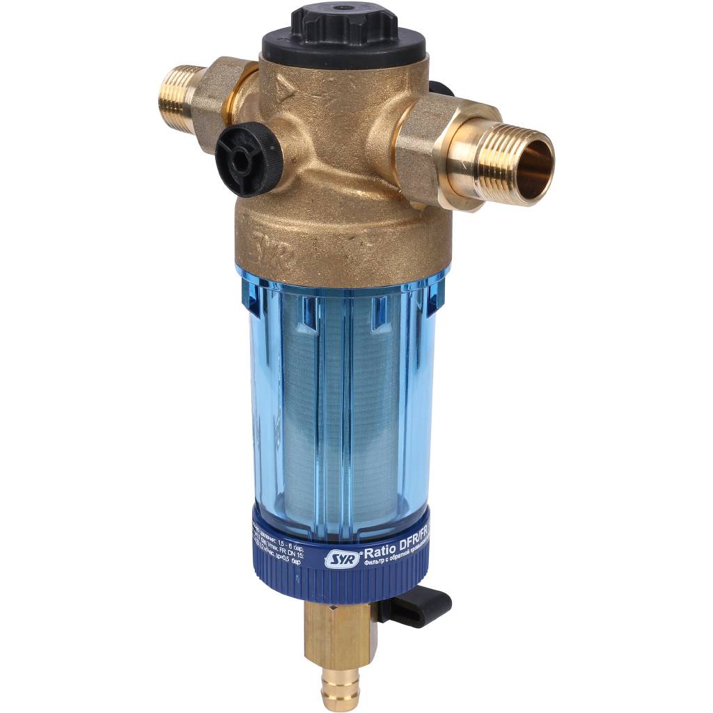 Фильтр c обратной промывкой SYR Ratio FR DN 15 для холодной воды, 5315.15.001
