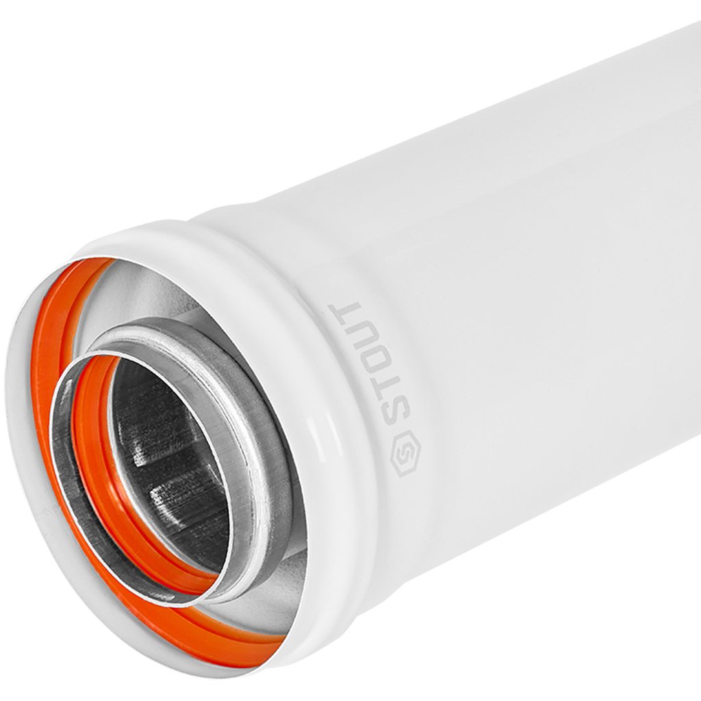 STOUT SCR-6010-001000 STOUT Удлинитель дымохода традиц. коакс. D60(п-м)/100(п-м), L1000, SCR-6010-001000