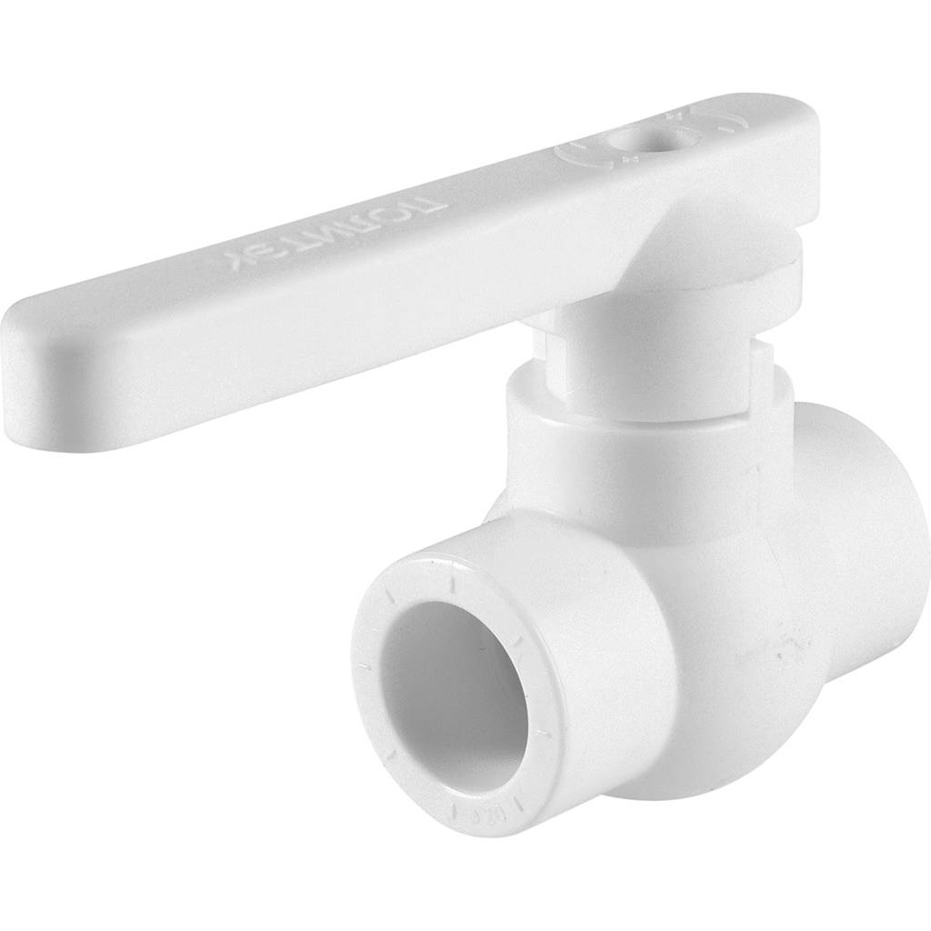 Кран шаровой Политэк d=20 для полипропиленовых труб под сварку (цвет белый)