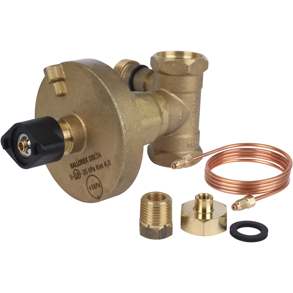 Клапан балансировочный БРОЕН DP DN 025 PN 25 автоматический в комплекте с импульсной трубкой и дренажным краном, 588264