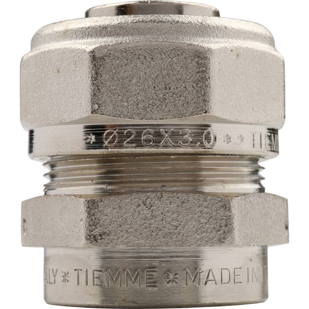 Муфта TIEMME с внутренней резьбой (26х3.0х3/4) для металлопластиковых труб винтовой, 1600021