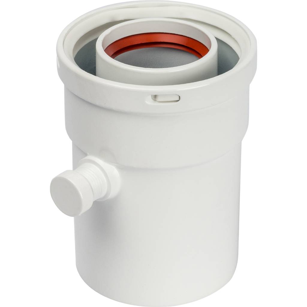 Элемент дымохода STOUT конденсатосборник вертик. DN60/100, п/м уплотнения в компл. с лого, SCA-6010-000101