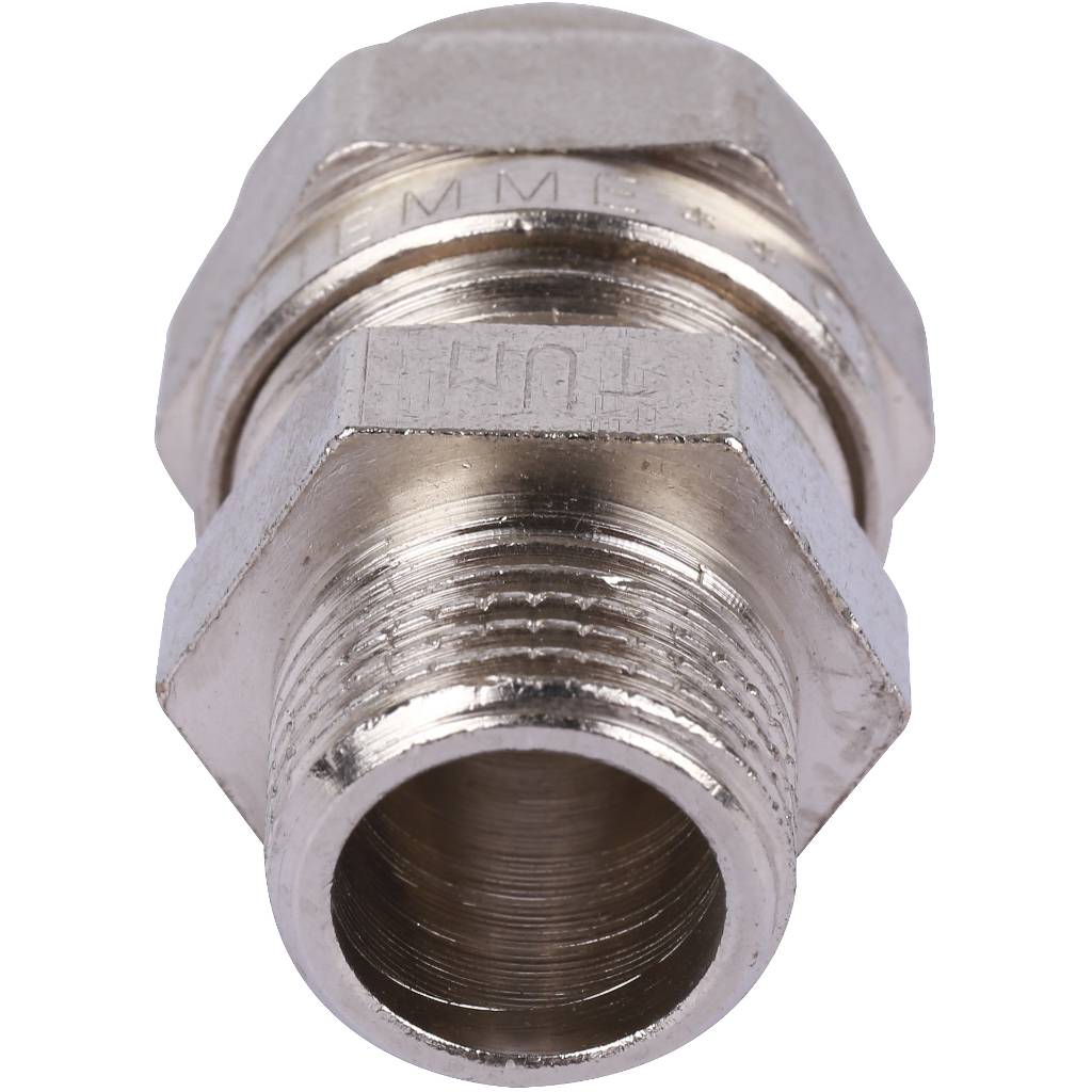 Переходник TIEMME НР 16х3/8 никелированный для металлопластиковых труб винтовой, 1600046