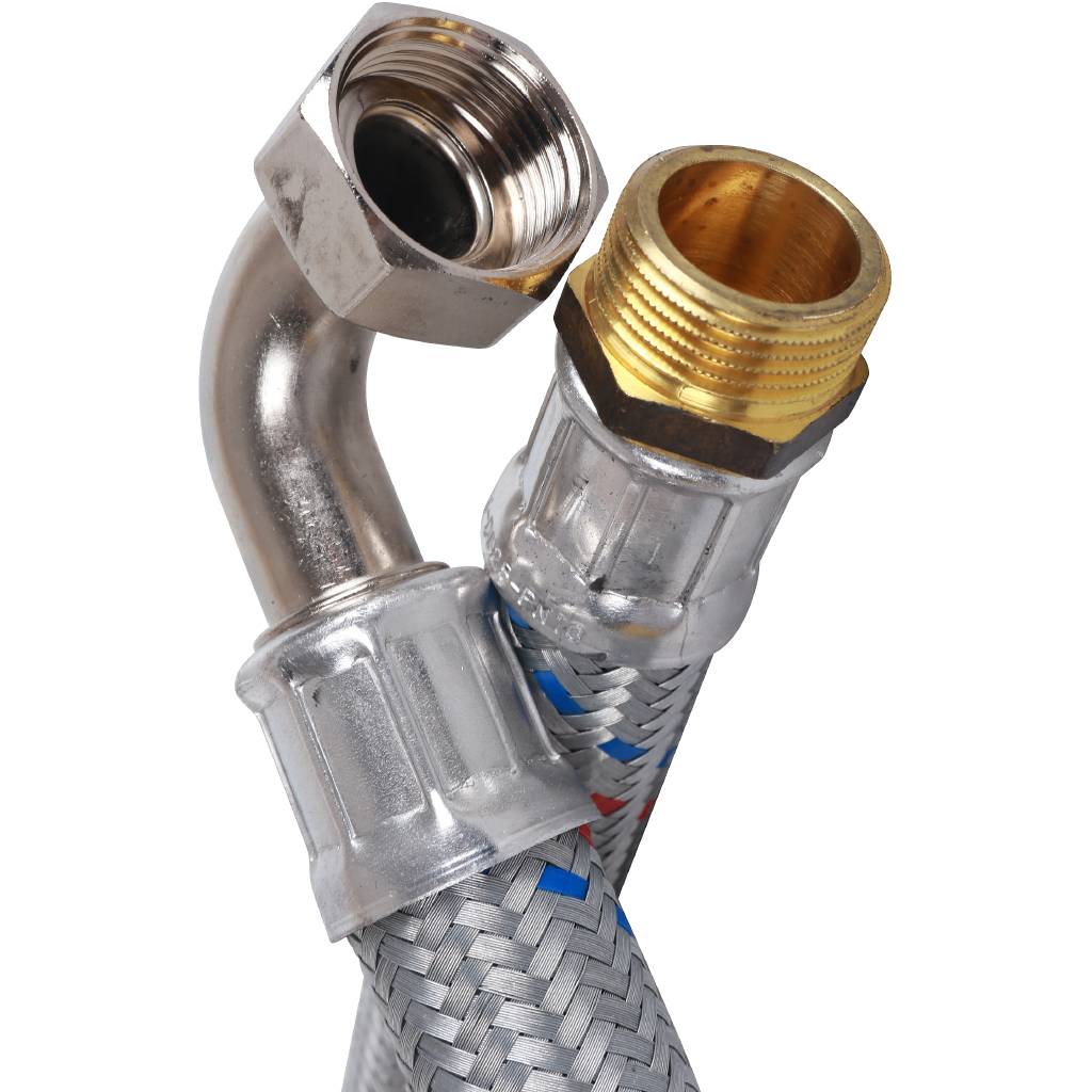 Гибкая подводка для воды STOUT НР 1 х ВР 1 угловая, длина 1000 мм, SHF-0168-252525